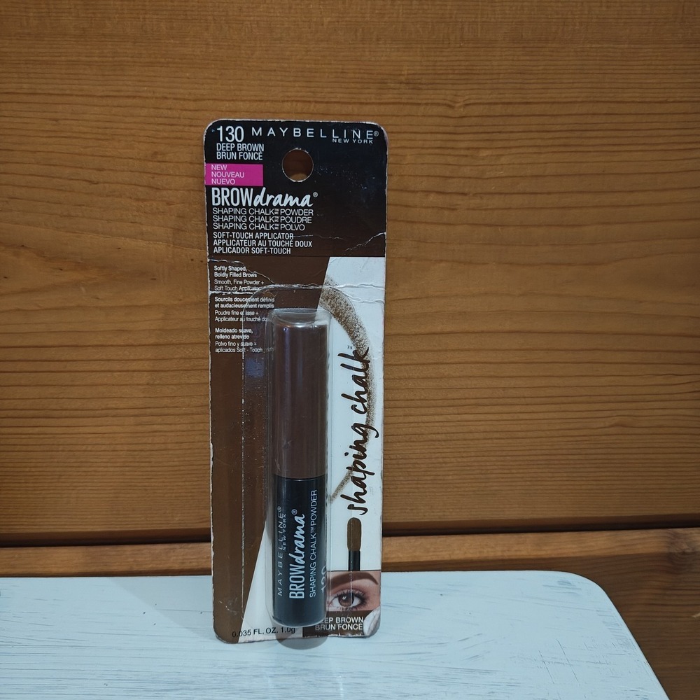 NEW Maybelline Brow‎ Drama Shaping Chalk Powder- 130 Deep Brown 0.035 Fl OZ